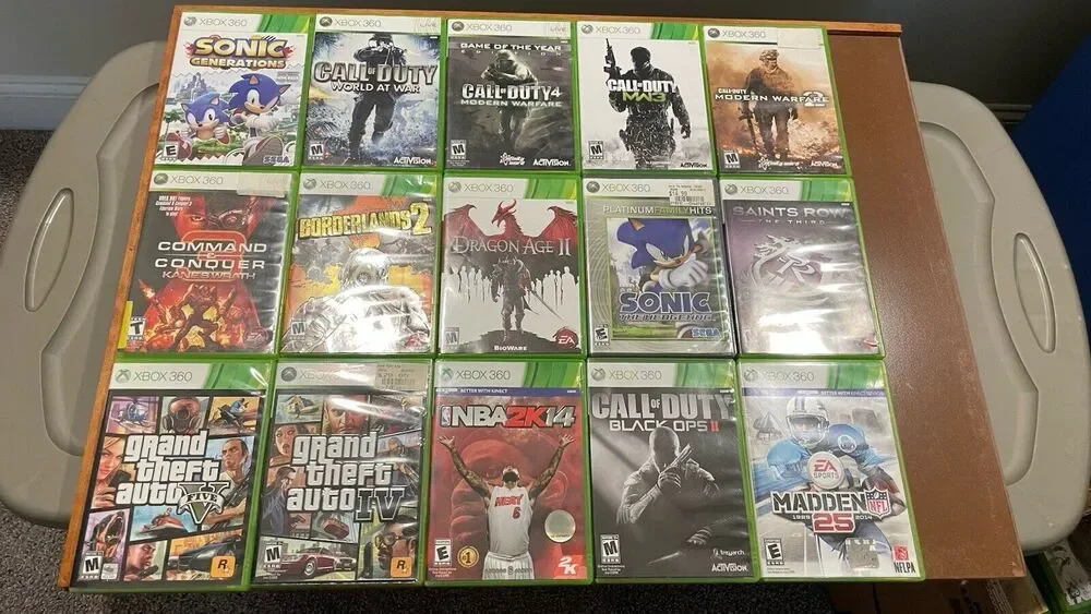 Xbox 360 Video Game Lot Bundle of 34 Microsoft Sports Fantasy Action CIB